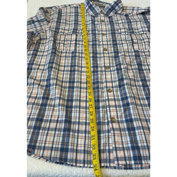 Duluth Trading Co Plaid Shirt Men 3XL Blue Long Sleeve Lightweight - Picture 3 of 9